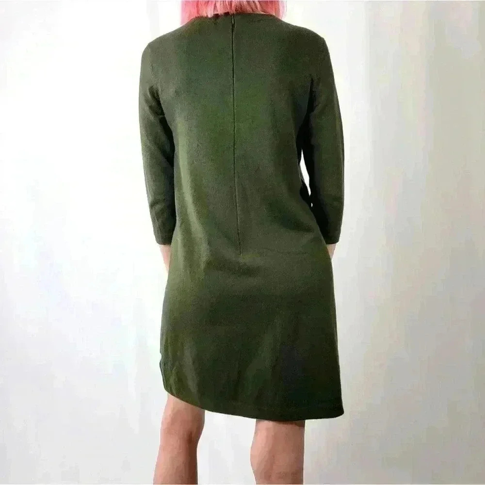 Tyler Boe Cashmere Olive Green Sweater Dress - S - Picture 3 of 7